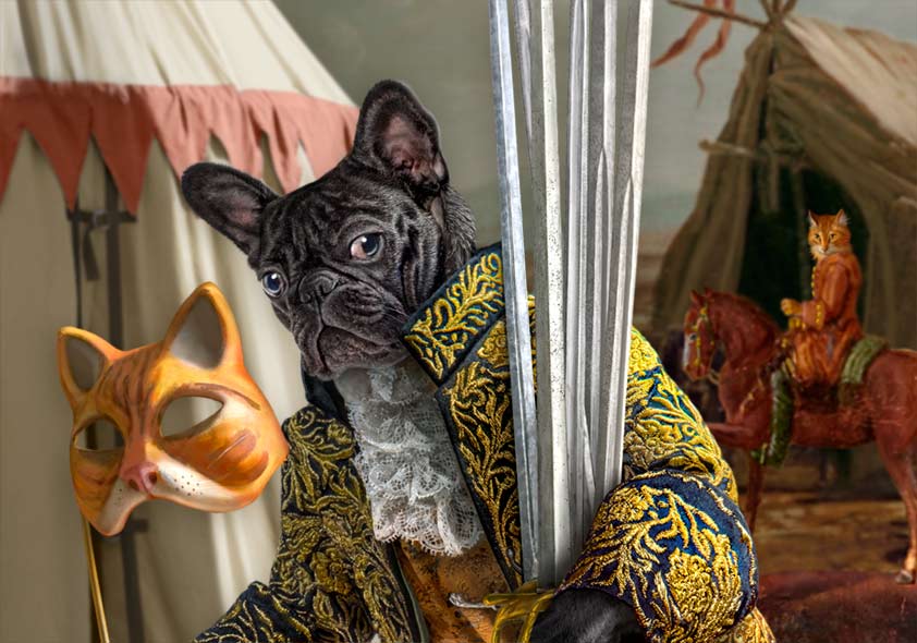 The Bohemian Cats Theatre Tarot, Seven of Swords card