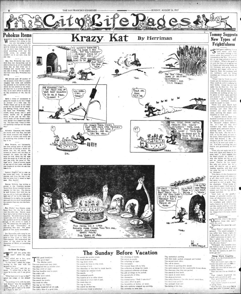 Krazy Kat classic comic strip from Aug. 12, 1917