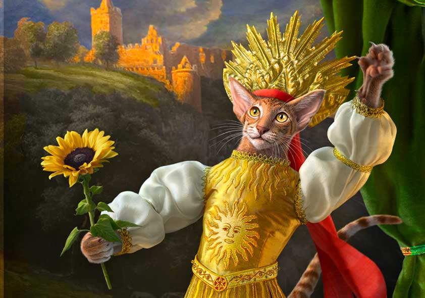 The Sun, The Bohemian Cats Theatre Tarot, a cat tarot by BabaBarock