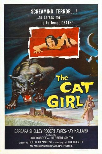 Poster for The Cat Girl bohemian cats tarot